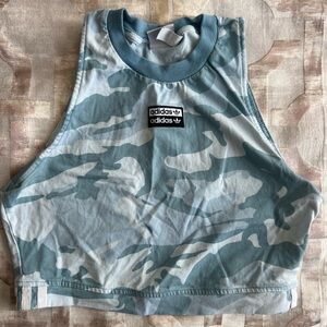Adidas Blue and White Camouflage Top